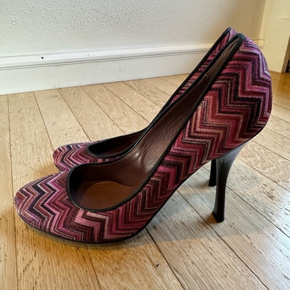 MISSONI *AUTHENTIC* Knit Zig Zag Stilettos Orange Label - Picture 9 of 14
